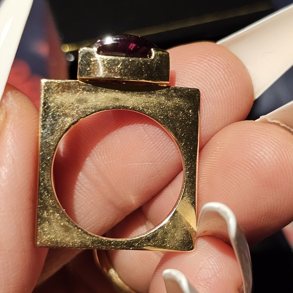 SOLD Marroccini 14K Rhodolite Cocktail Ring - Picture 4 of 8